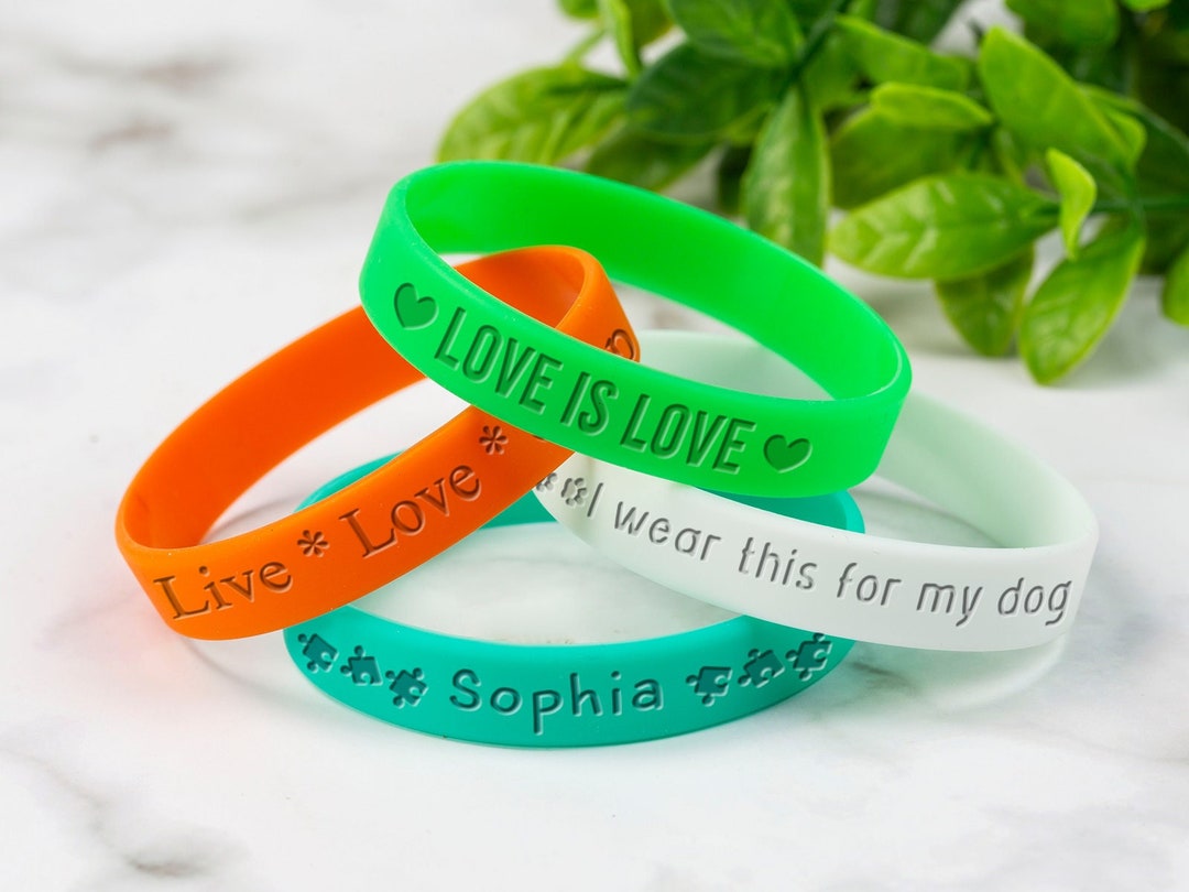 Personalized Rubber Braceletscustom Classic Silicone Etsy