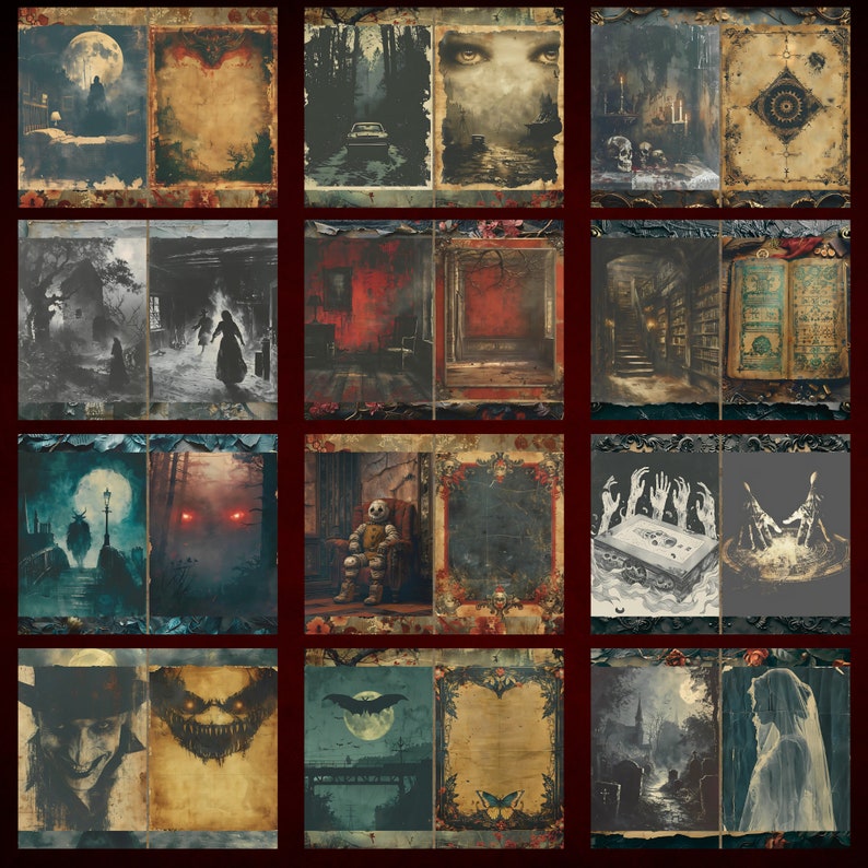 Vintage Gothic Horror Junk Journal Kit: Urban Legends Ephemera (digital ...