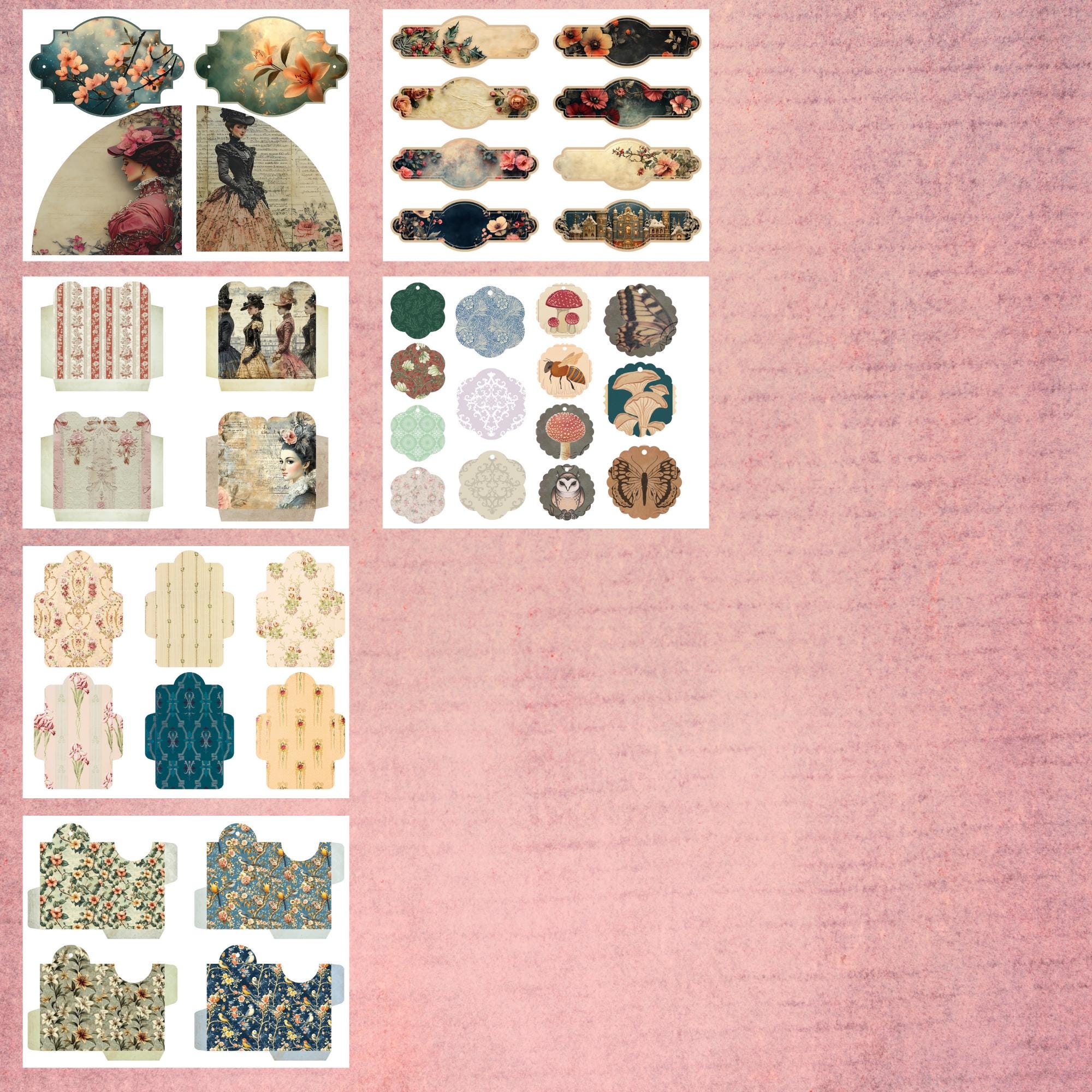 Victorian Ephemera: Printable Collage Sheets for Junk Journals (digital ...