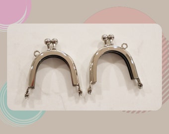 Set of 2, 3.6cm deep rounded kiss lock frames, High-Quality - Perfect for Small Coin Purses, Lip Cases, and Small Accessories.