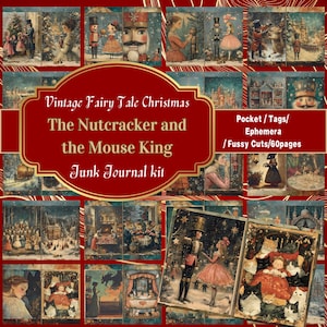 Vintage Nutcracker Christmas Junk Journal Kit: Printable Ephemera (PDF Download