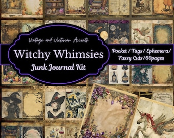 Witchy Whimsies Junk Journal Kit: Vintage Victorian Ephemera (Digital Download)