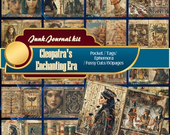 Cleopatra Junk Journal Kit: Vintage Ephemera, Tags (Digital Download)