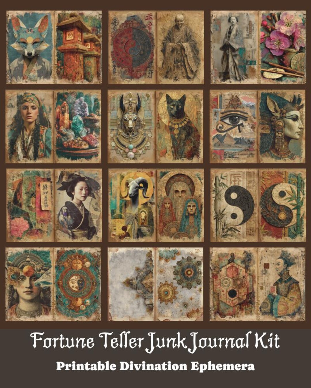 Printable Fortune Teller Junk Journal Kit: Divination Ephemera ...