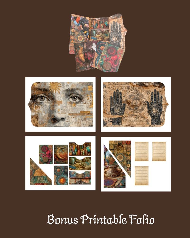 Printable Fortune Teller Junk Journal Kit: Divination Ephemera ...