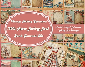 Vintage 1950s Back Ephemera: Retro Junk Journal Kit (Digitaler Download)