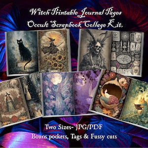 Witch Journal Pages: Cottagecore Scrapbook Kit (PDF Download)