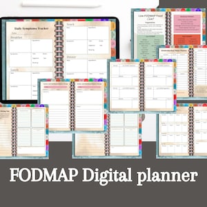 Uitgebreide FODMAP- en IBS-planner voor digitale GoodNotes, holistische IBS-ondersteuning, herintroductie | Dagelijkse symptomen, voedselgrafieken en meer!