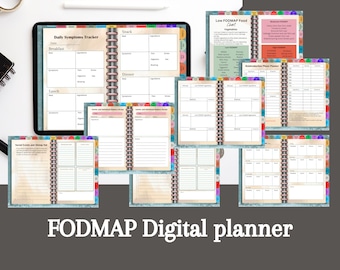 FODMAP & IBS Digital Planner: Symptoms, Food Charts (GoodNotes)