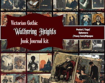 Kit de diario de recortes gótico victoriano de Cumbres Borrascosas (descarga digital)
