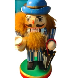 Handmade International British Business Man 6.5&quot; Nutcracker W/Umbrella & Coffee Cup
