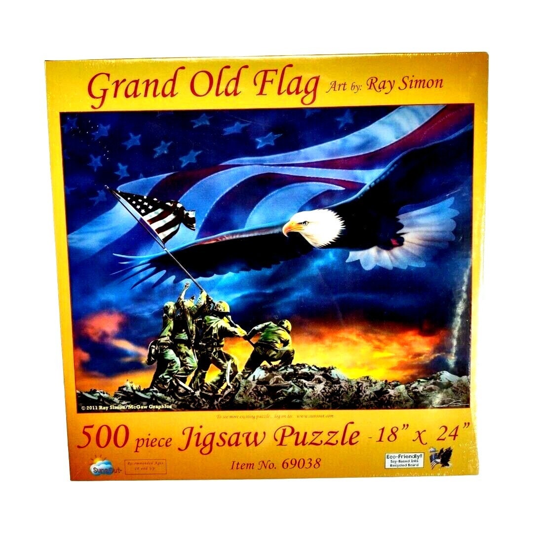 New Grand Old Flag Puzzle Artist Ray Simon 500 Pieces 18 - Etsy