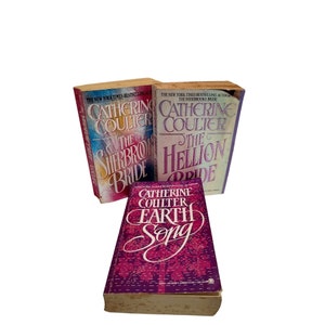 Vintage Catherine Coulter Romance Paperback Set: The Hellion Bride The Sherbrooke Bride Earth Song