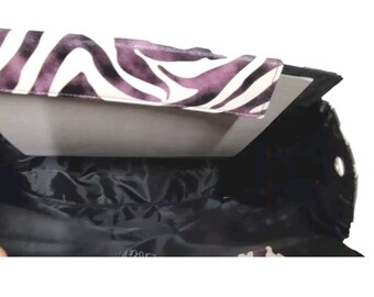 Vntg Miche Prima Jocelynn Shell Purple Black Zebra Print Faux Leather