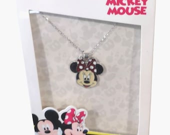 Disney Minnie Mouse Necklace Enamel Pendant or Craft Charm Accent