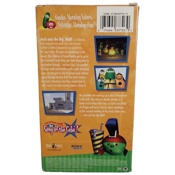 Vintage Veggietales Vhs 1999 Josh and the Big Wall Kid Teaching