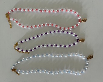 Collier AGATHA Perles De Verre Marron Glacé - Occasion - Envoi France Gratuit