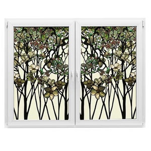 Stained Glass Window Film, Double-Sided Thickened Static Cling Window Cling, Non-Adhesive Glass Windows Decor for Window Glass Door