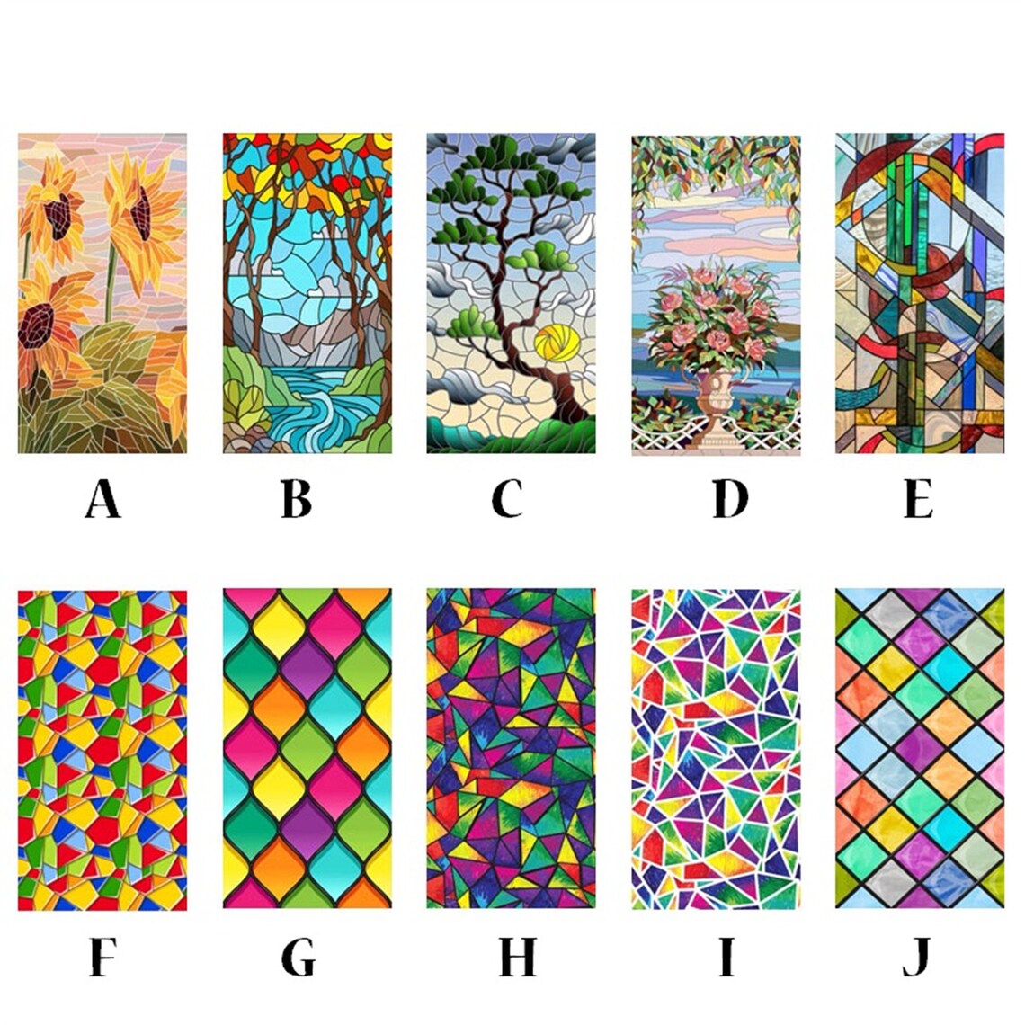 Custom Size Stained Glass Window Film Electrostatic Heatproof Etsy