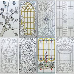 Custom size Window Film Privacy with Installation Tools, Decorative Stained Glass Window Clings for Home, Static Cling Window Sticker