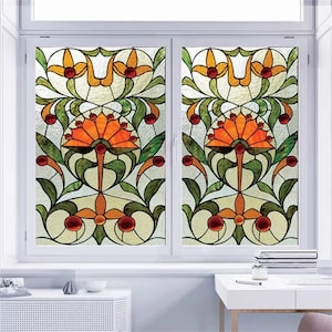 Customized Size 3D Textured Window Film Stained Glass Design UV Protection Privacy Sticker Frosted Static Cling for Glass Décor