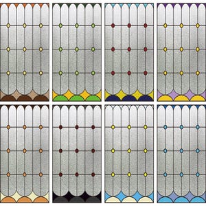 Geometric Frosted Window Film - Stained Glass Style, Privacy & Decorative Design for Home Windows