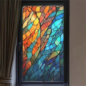 Custom Size Privacy Glass Window Film - Frosted Color Lattice Pattern, Anti-UV, Non-glue Static Cling for Bathroom