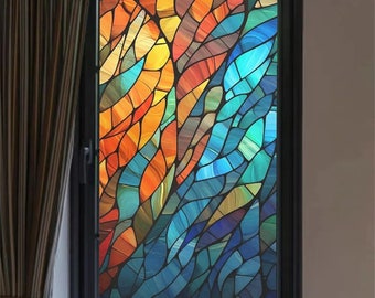 Película de ventana de vidrio de privacidad de tamaño personalizado: patrón de celosía de color esmerilado, anti-UV, adherencia estática sin pegamento para baño