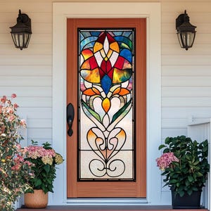 Customizable Decorative Window Film for Kitchens, Bathrooms, and Bedrooms – Vibrant Patterns, UV Blocking, Non-Adhesive, and Easy to Install