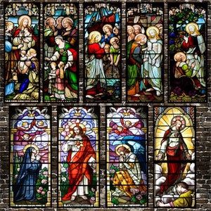 Custom-Sized Window Sticker - Static Cling with Church Stained Glass Pattern, Home Decor Privacy Protection Foil