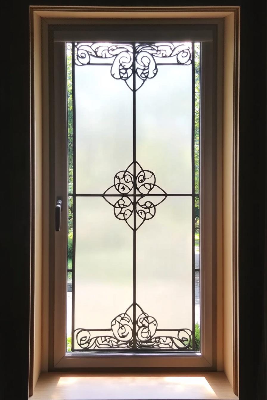 Custom Stained Glass Window Film - Intricate Decorative Frosted ...