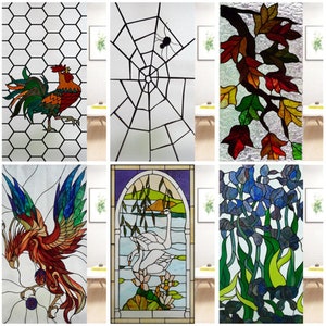 Custom Size Electrostatic Frosted Stained Glass Window Film Church Home Foil Door Stickers PVC Waterproof Window Films