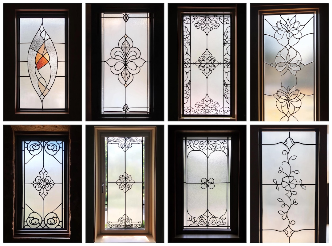 Custom Stained Glass Window Film - Intricate Decorative Frosted ...