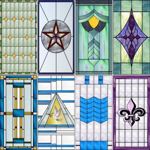 Custom Size Stained Glass Window Film Frosted Privacy Static Cling Retro Stickers Shower Bathroom Office Decor