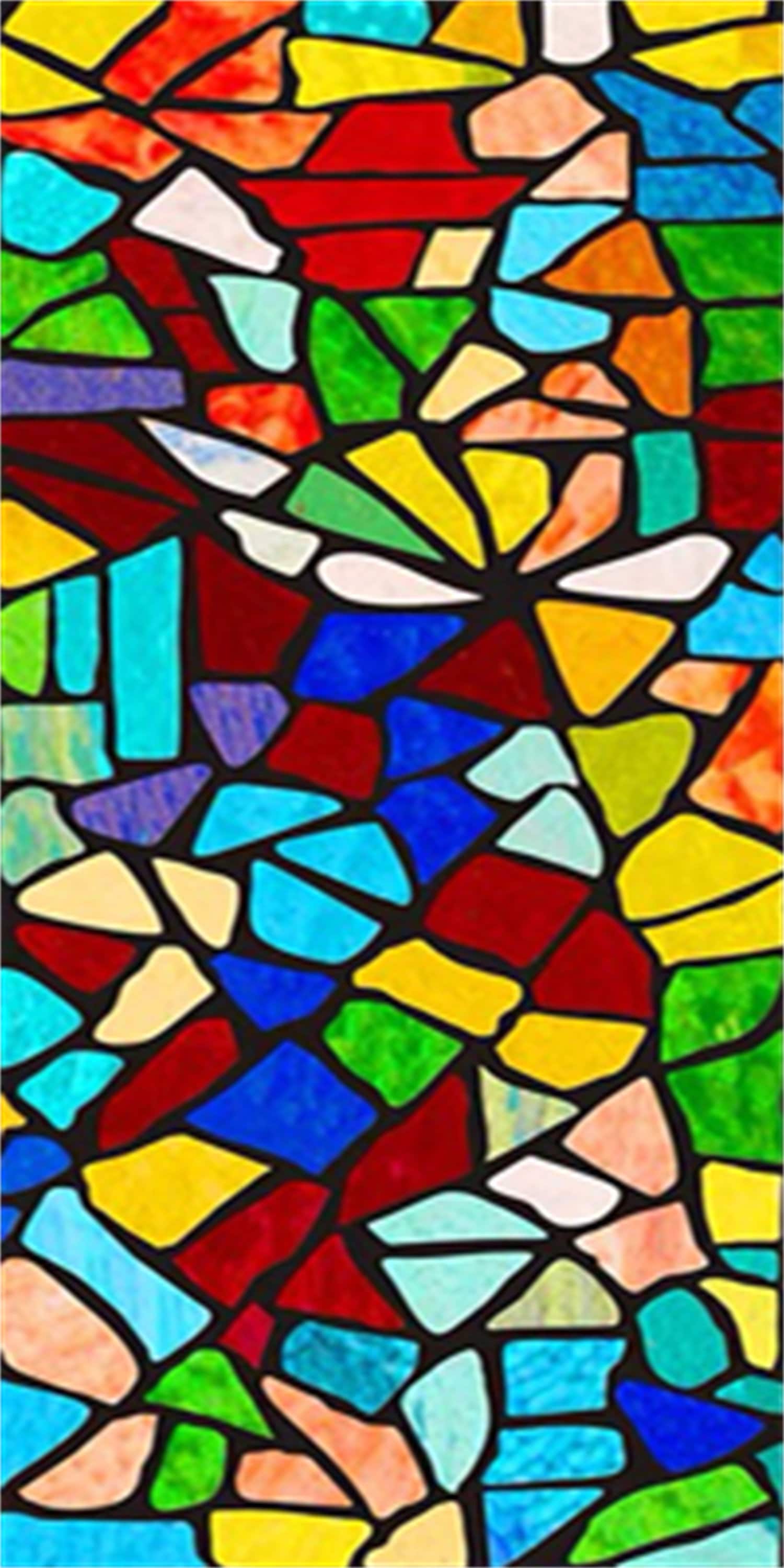 Custom Size Window Film Stained Glass Stickers Static Cling Etsy