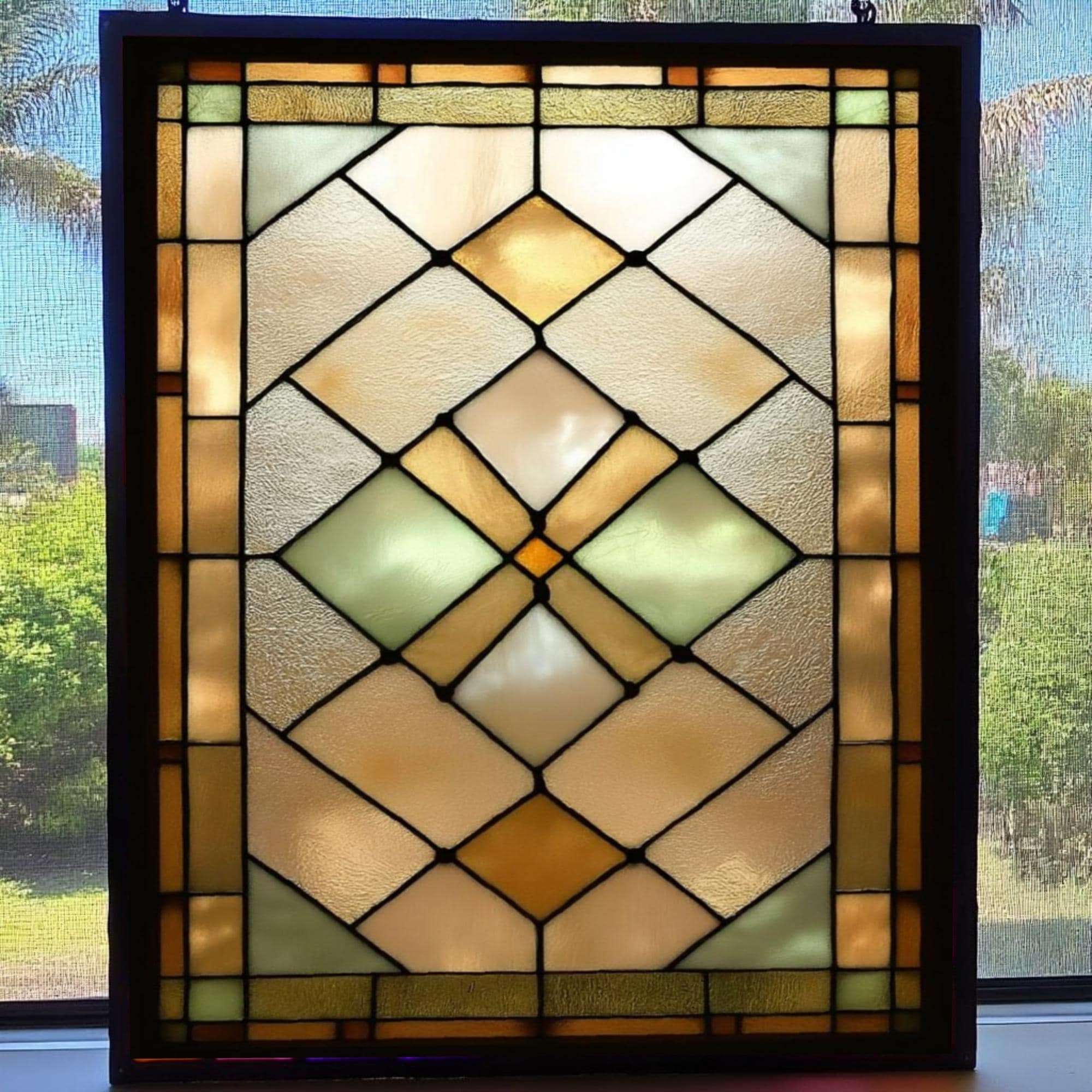 Antique stained glass window - Etsy 日本