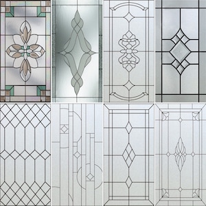 Customized Size Window Film Frosted Stained Glass Films Static Cling Privacy Films Door Sticker