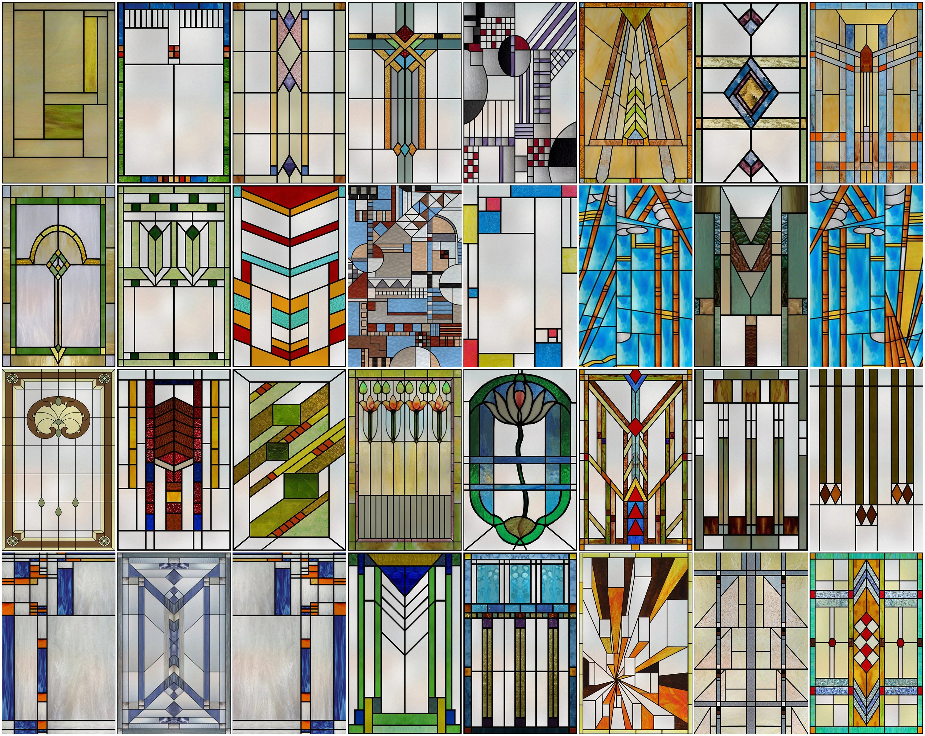 Frosted Stained Glass Window Films for Privacy,customized With Arts and