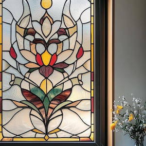 Custom Stained Glass Window Film – Static Cling Privacy Decorative Film for Glass Doors and Windows