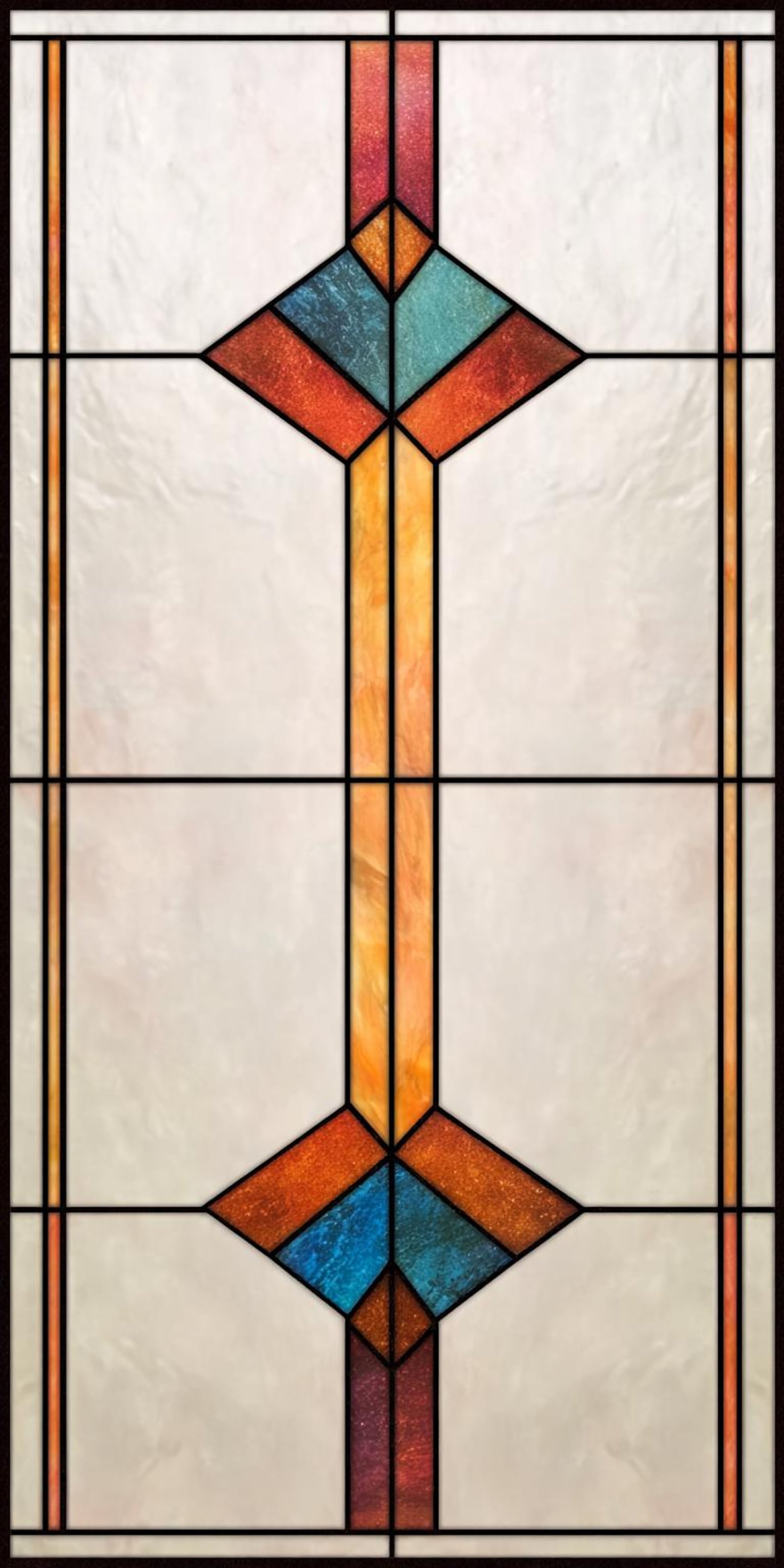 Geometric Stained Glass Window Film Set – Custom Privacy Clings With ...