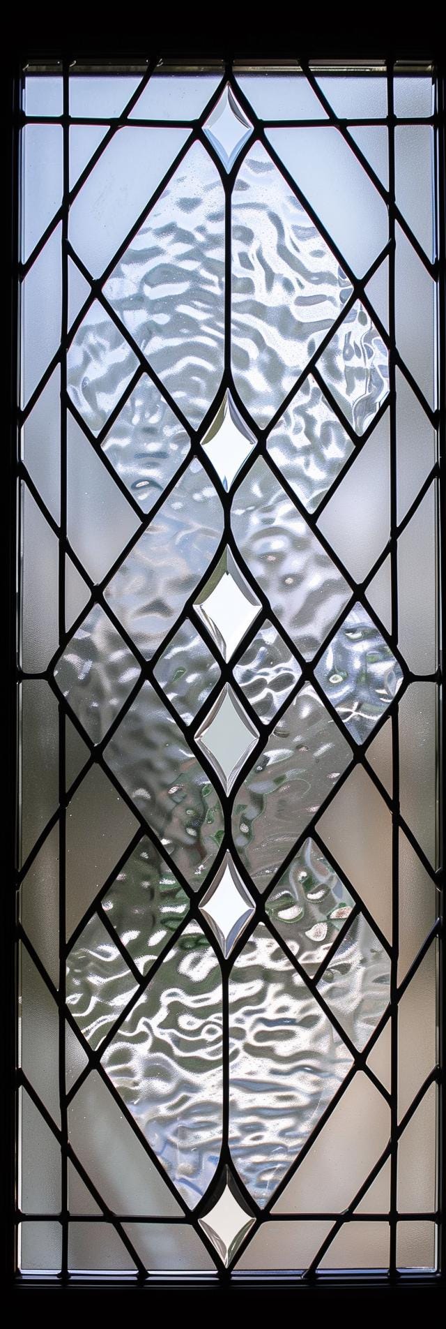 Custom Diamond Grid Window Privacy Film – Textured Stained Glass Cling ...