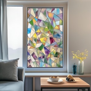 Decorative 3D Rainbow Window Film – Static Cling Privacy Film, Anti-UV Glass Cover