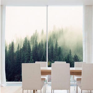 Forest Pattern Privacy Window Film – No Glue, Static Cling Frosted Glass Sticker for Home Windows