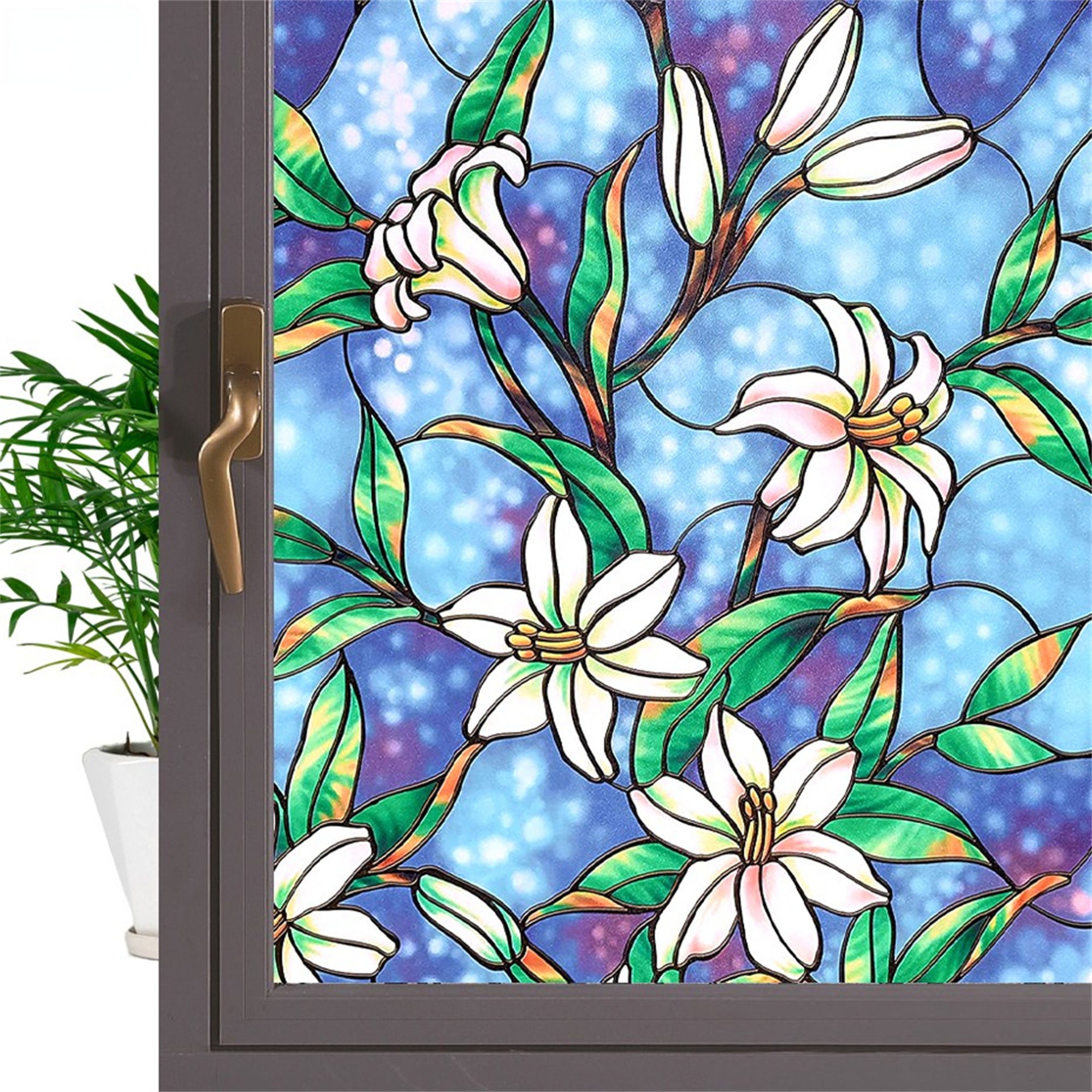 Decorative Window Film Stained Glass Stickers Removable Window