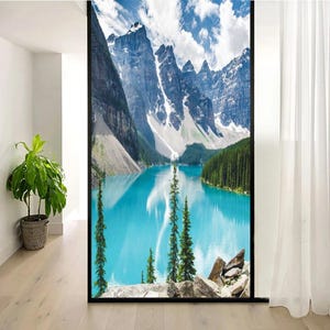 Lake Design Static Cling Privacy Window Film – No Glue, Decorative Frosted Window Tint for Home