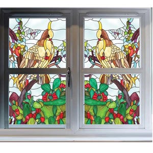 Customized Parrot Poster Static Cling Window Film – Decorative Frosted Glass Privacy Protection Sticker for Home