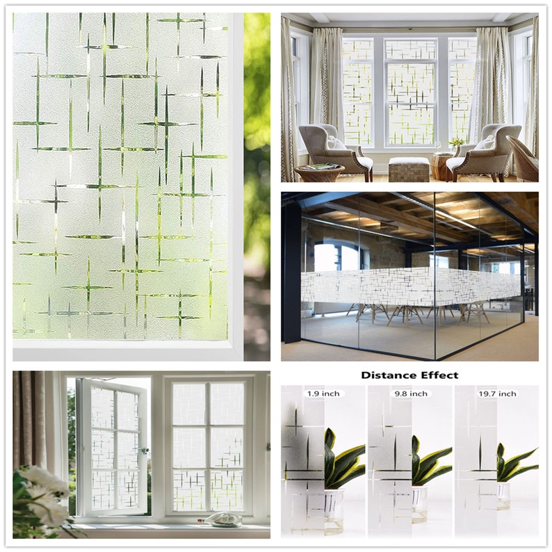 Frosted Window Film Nonadhesive, Frosting Privacy Film for Glass
