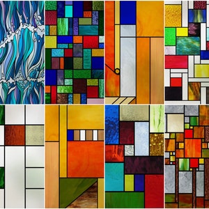 Custom Size Decor Window Film Stained Glass Decoration Film Static Cling Anti-UV Privacy Window Film For Home Kitchen Bathroom