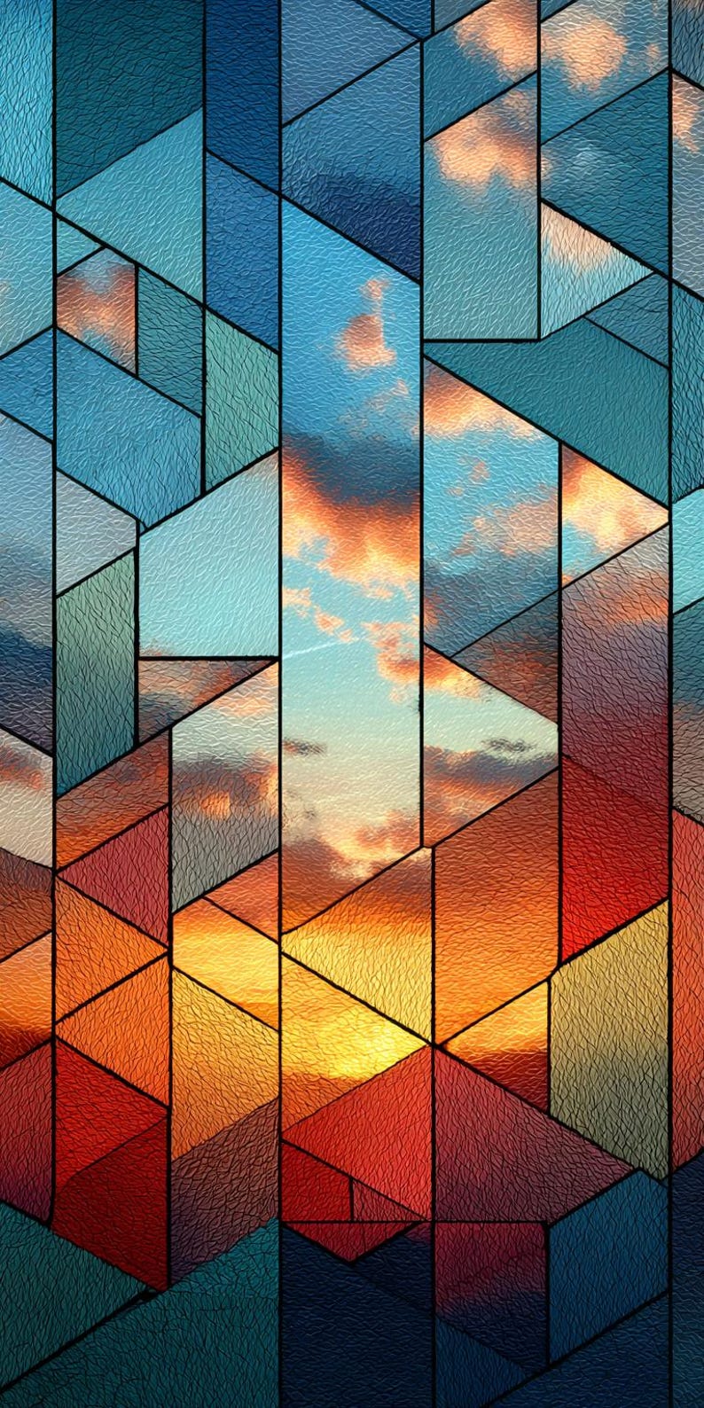 Custom Artistic Stained Glass Window Film – Mandala, Sky Geometry ...