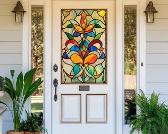 Película de vitral clásica para ventana, privacidad, cubierta de puerta, adherencia estática, vinilo esmerilado, personalizable